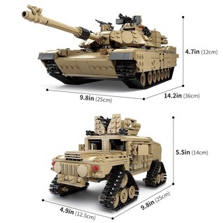 Foto 7 | Juego de Tanques Militar Modelo Feleph M1a2 A Escala 1:28 1463 Piezas - Venta Internacional