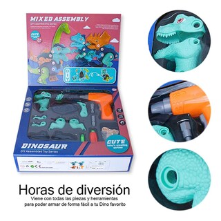 Foto 2 | Set De Cuatro Dinosaurios Para Armar Taladro + Destornillador