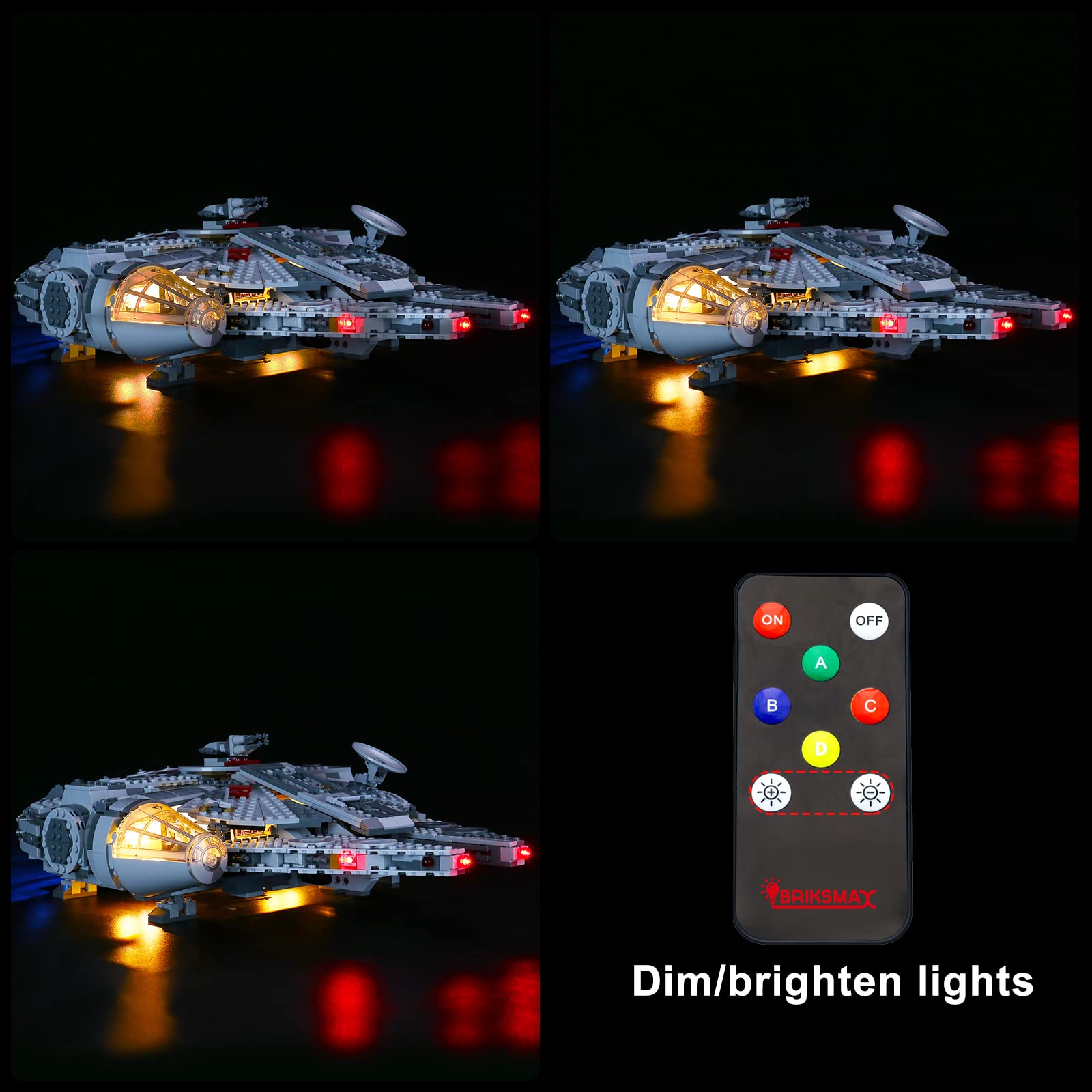 Foto 6 pulgar | Kit De Iluminación Briksmax Para Millennium Falcon Lego 75257 Con Mando A Distancia - Venta Internacional.