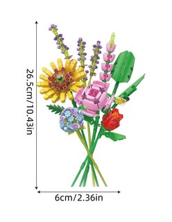 Foto 4 | Juego De Bloques De Construcción Ramo De Flores Decoración 539