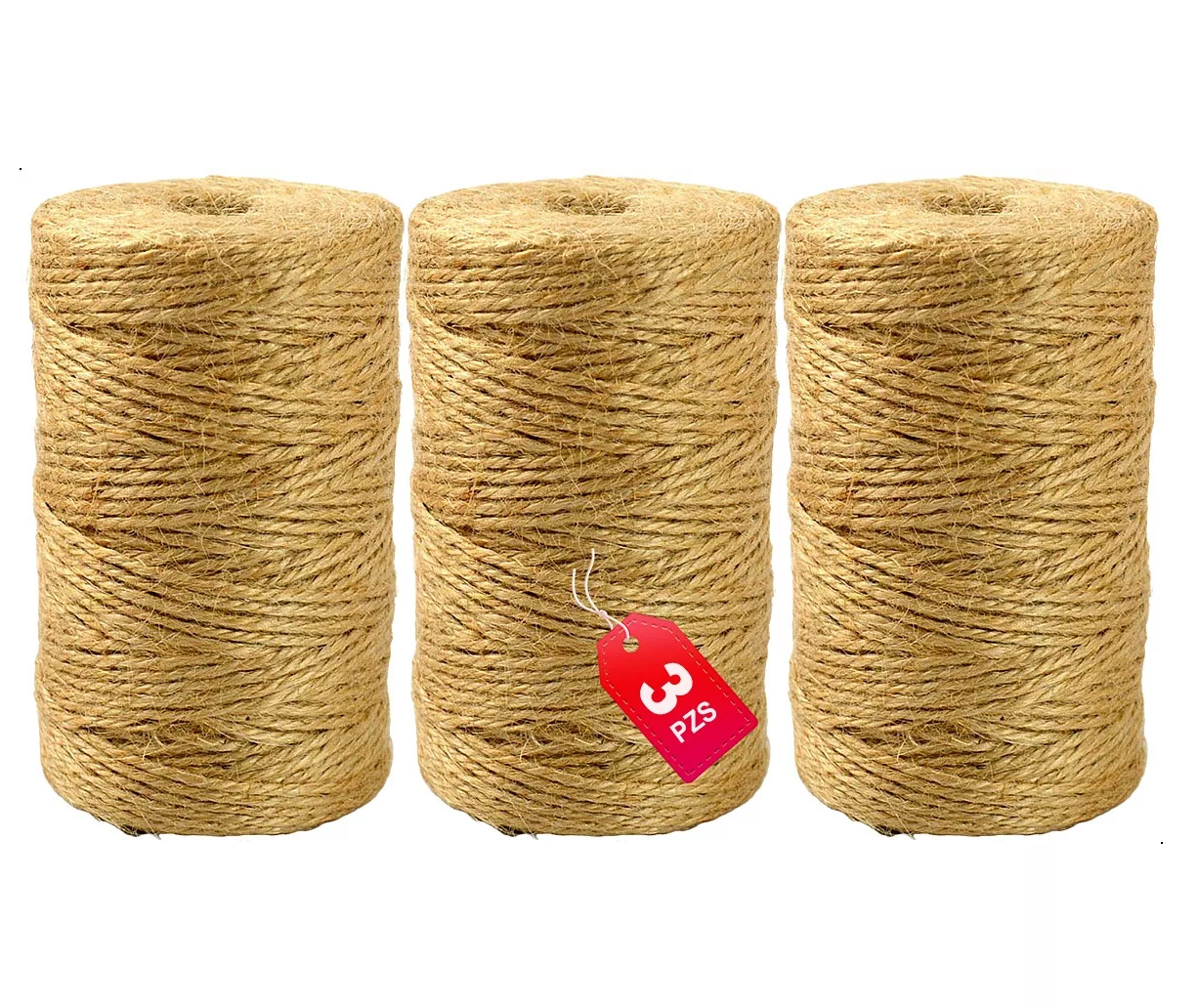 Foto 2 pulgar | Decorativo Natural Yute Mecate Para Decorar Manualidad 3 Pzs Cafe