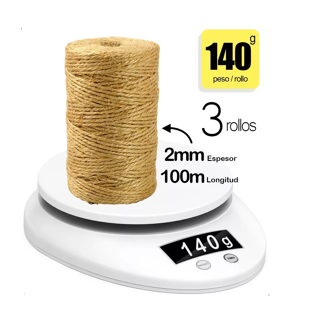Foto 3 pulgar | Decorativo Natural Yute Mecate Para Decorar Manualidad 3 Pzs Cafe