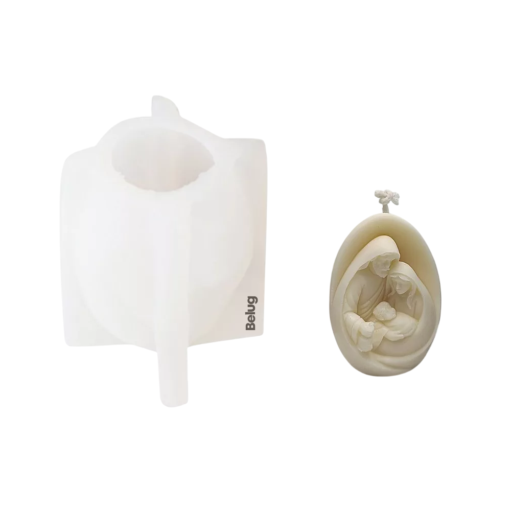 Foto 1 | Molde Silicon De Navidad Sagrada Familia Virgen Jesus Vela 3d Blanco