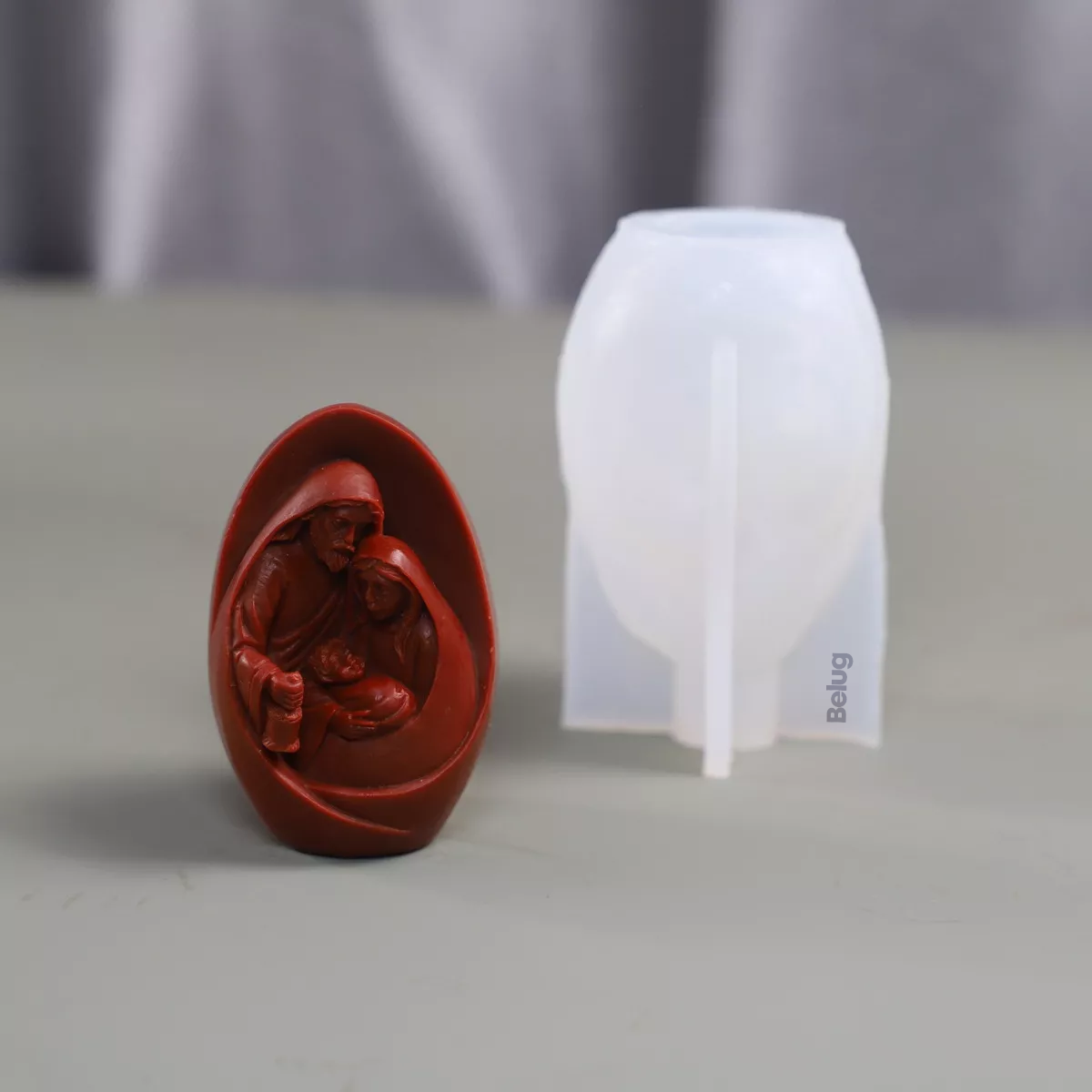 Foto 4 pulgar | Molde Silicon De Navidad Sagrada Familia Virgen Jesus Vela 3d Blanco