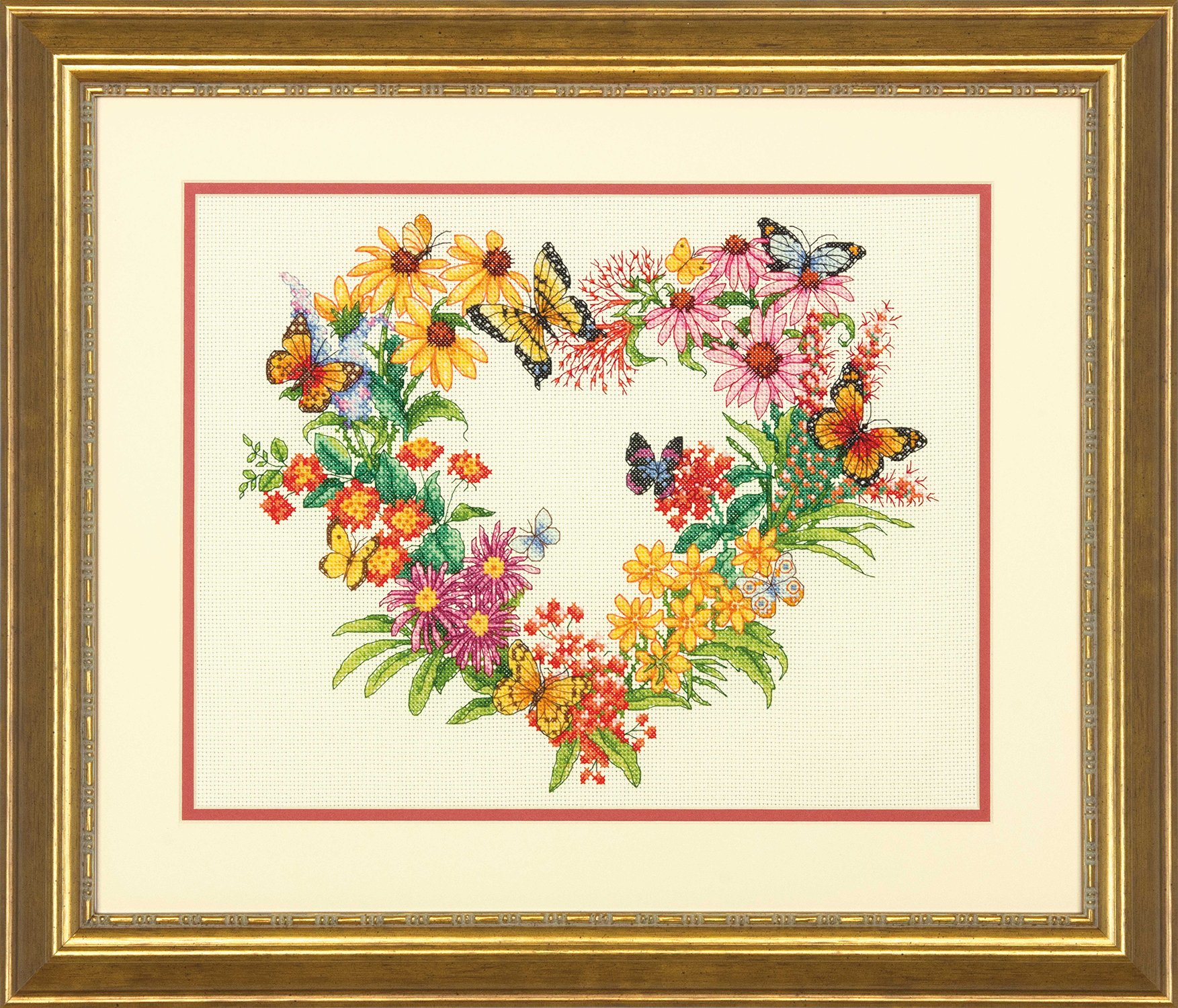 Foto 2 pulgar | Dimensiones Del Kit De Punto De Cruz «corona De Flores Silvestres» Para Principiantes - Venta Internacional.