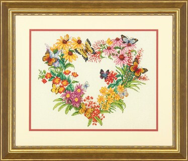Foto 1 | Dimensiones Del Kit De Punto De Cruz «corona De Flores Silvestres» Para Principiantes - Venta Internacional.