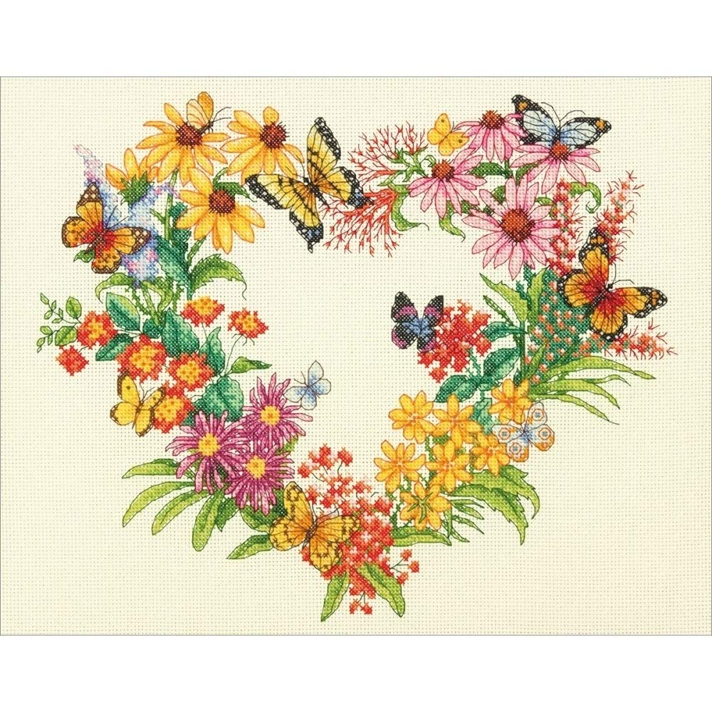 Foto 3 pulgar | Dimensiones Del Kit De Punto De Cruz «corona De Flores Silvestres» Para Principiantes - Venta Internacional.