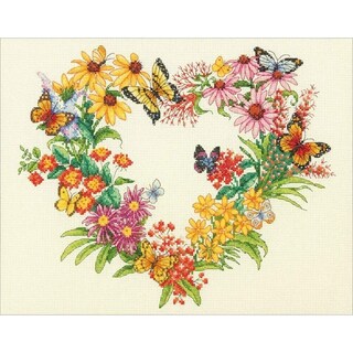 Foto 2 | Dimensiones Del Kit De Punto De Cruz «corona De Flores Silvestres» Para Principiantes - Venta Internacional.