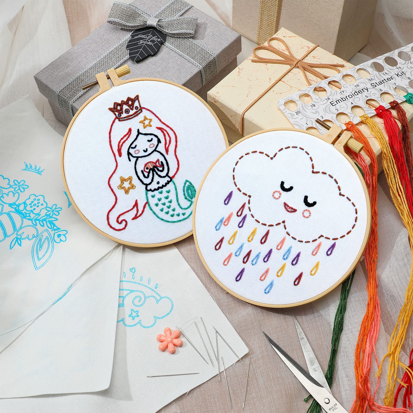 Foto 6 pulgar | Kit De Bordado Giegxin, 10 Juegos Para Principiantes Con Aros Y Más - Venta Internacional.