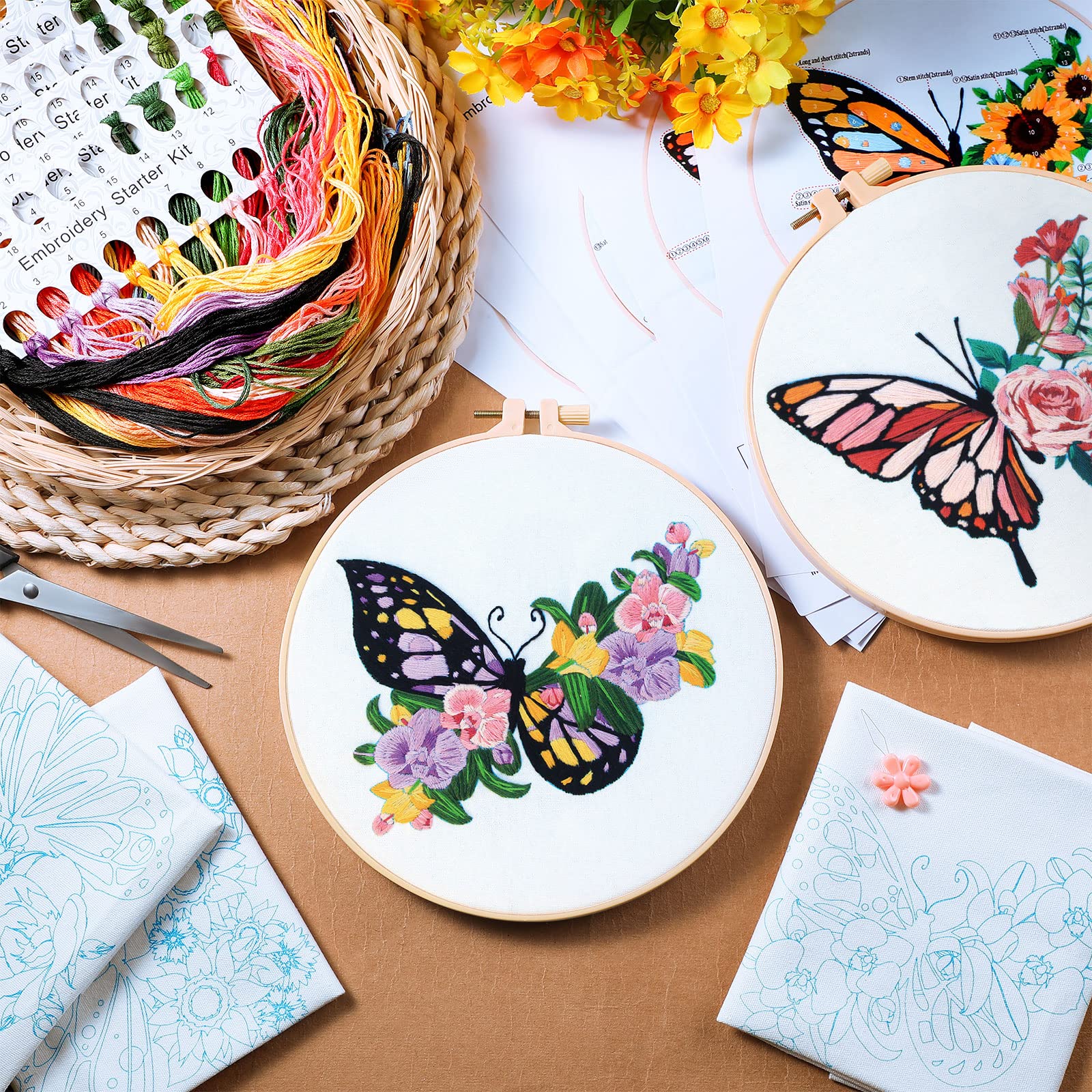Foto 5 | Kit de Bordado para Principiantes Yinder Butterfly Flower 5 Juegos - Venta Internacional
