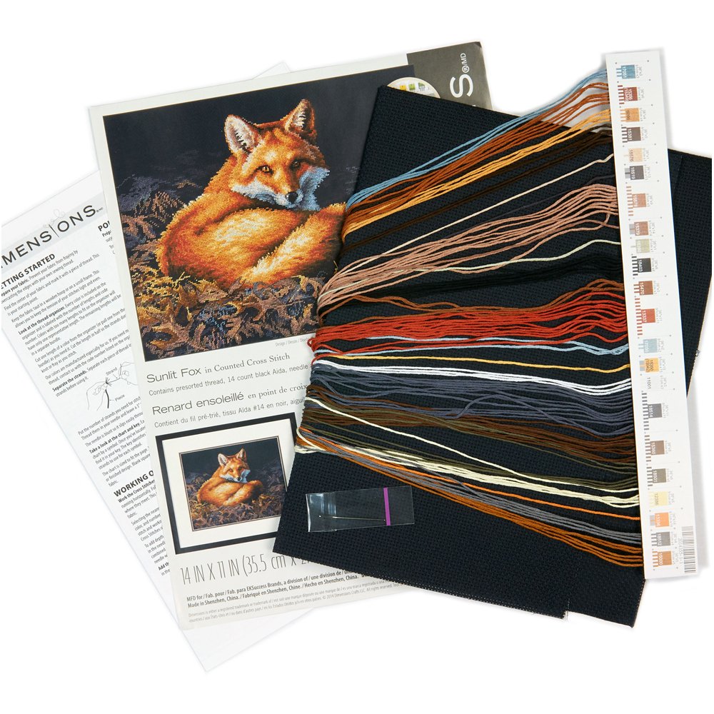Foto 5 | Set de Bordado Dimensiones Sunlit Fox 14 Unidades Black Aida - Venta Internacional