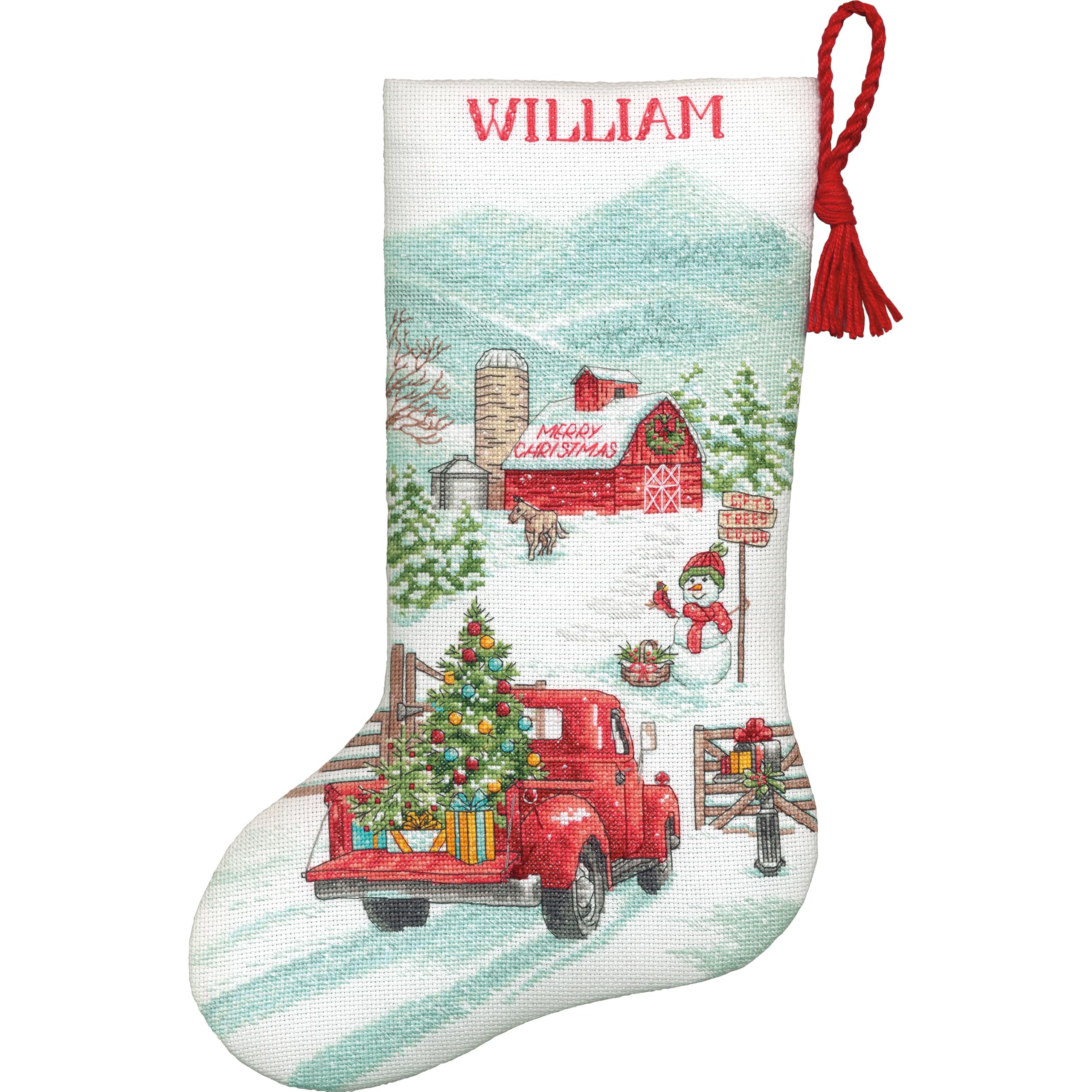 Foto 6 | Dimensiones Del Kit De Punto De Cruz, Calcetín Holiday Farm: 16 Cm - Venta Internacional.