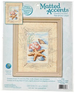 Foto 1 | Dimensiones Del Kit De Punto De Cruz: Conchas En La Arena, 14 Quilates Aida - Venta Internacional.