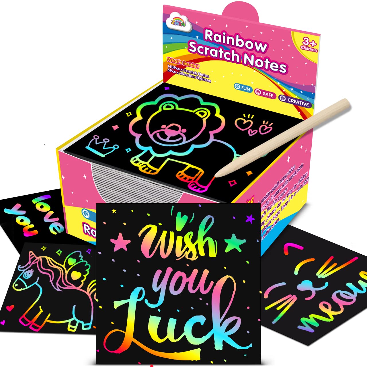 Foto 1 | Venta Internacional - Mininotas Scratch Art Craft Zmlm 160 Rainbow Paper Para Niños