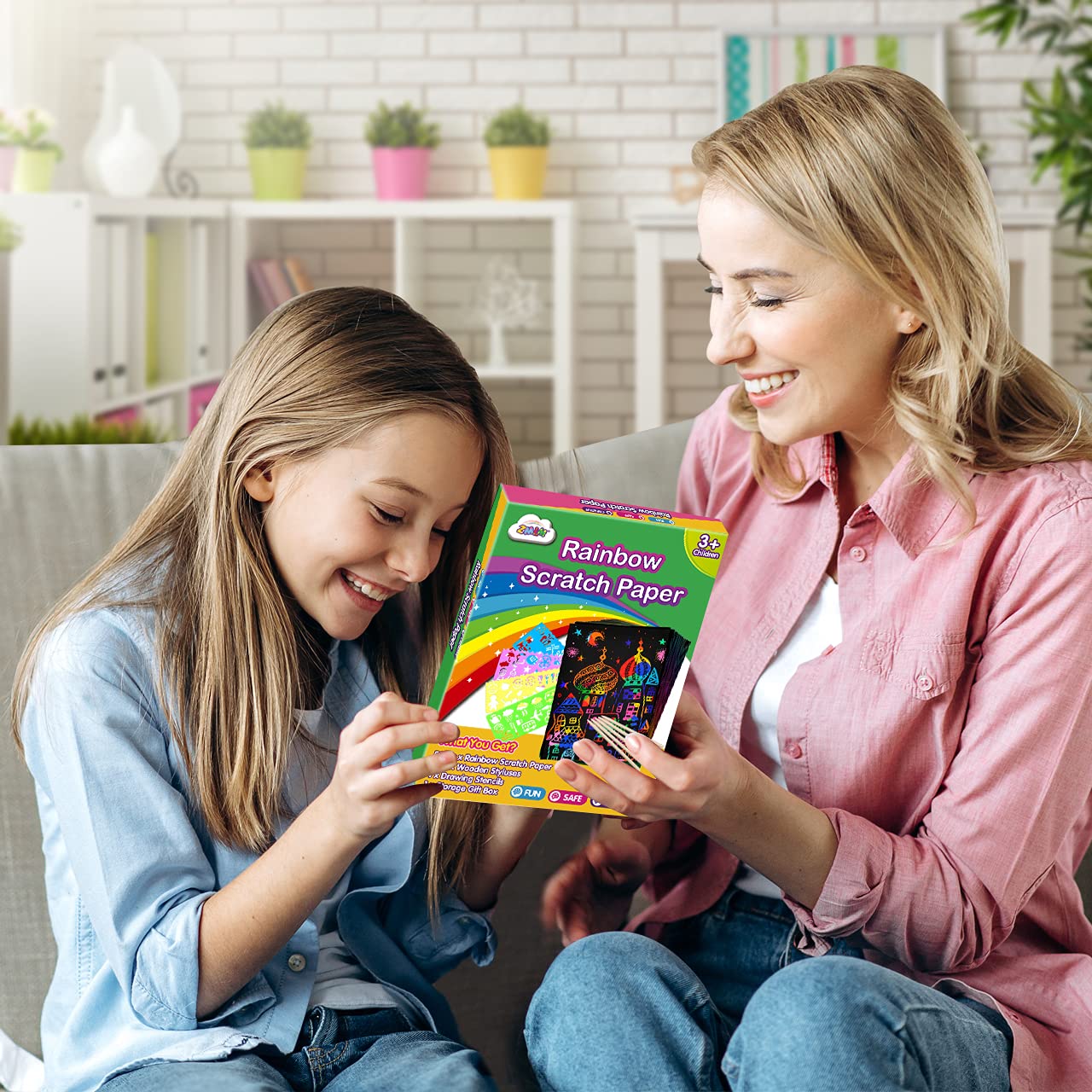 Foto 5 | Venta Internacional - Set De Arte Para Rascar, Papel, Zmlm, 60 Piezas, Manualidades Mágicas Para Niños