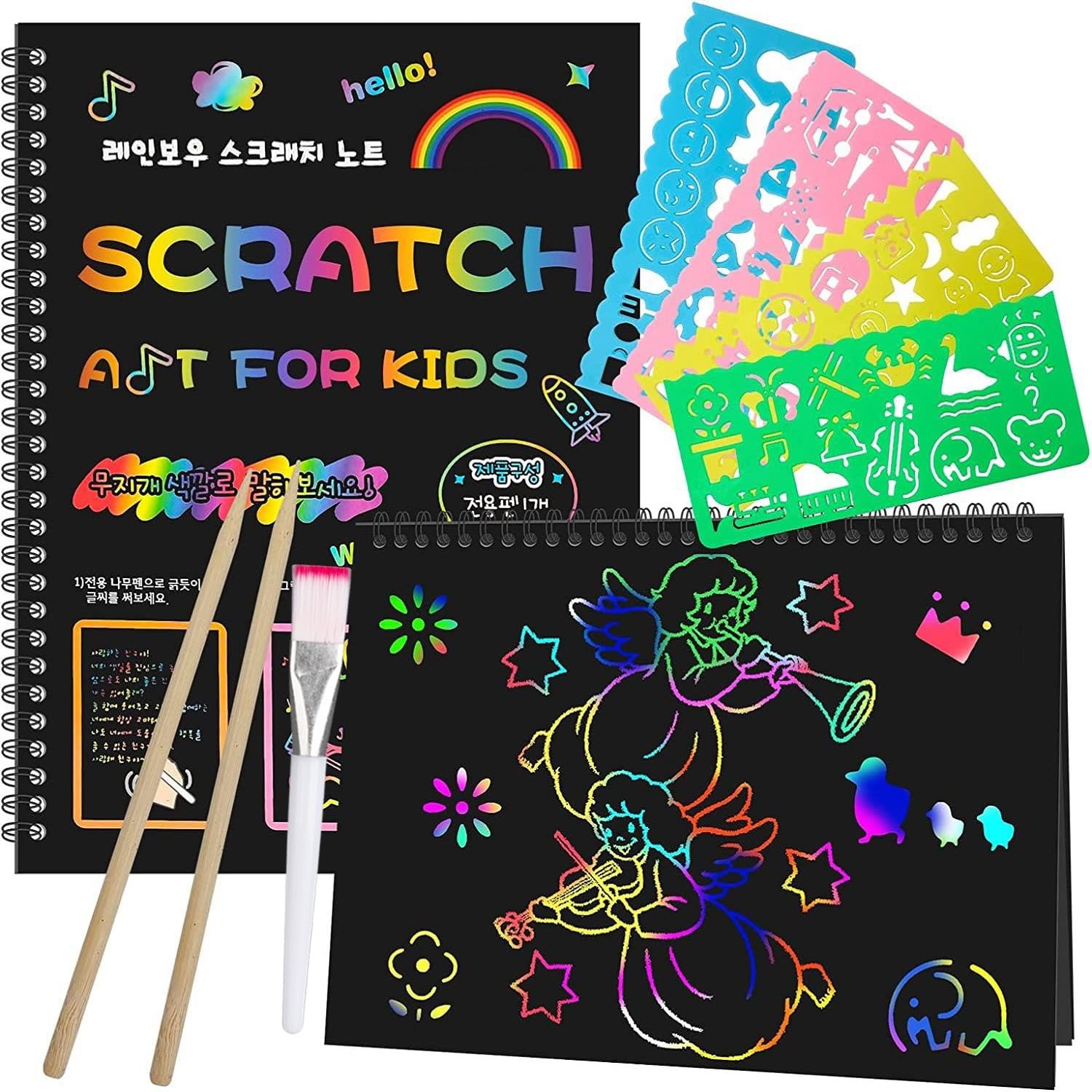 Foto 2 pulgar | Venta Internacional - Set De Arte Scratch Paper Samasiagon, Paquete De 2, Para Niños Con Suministros