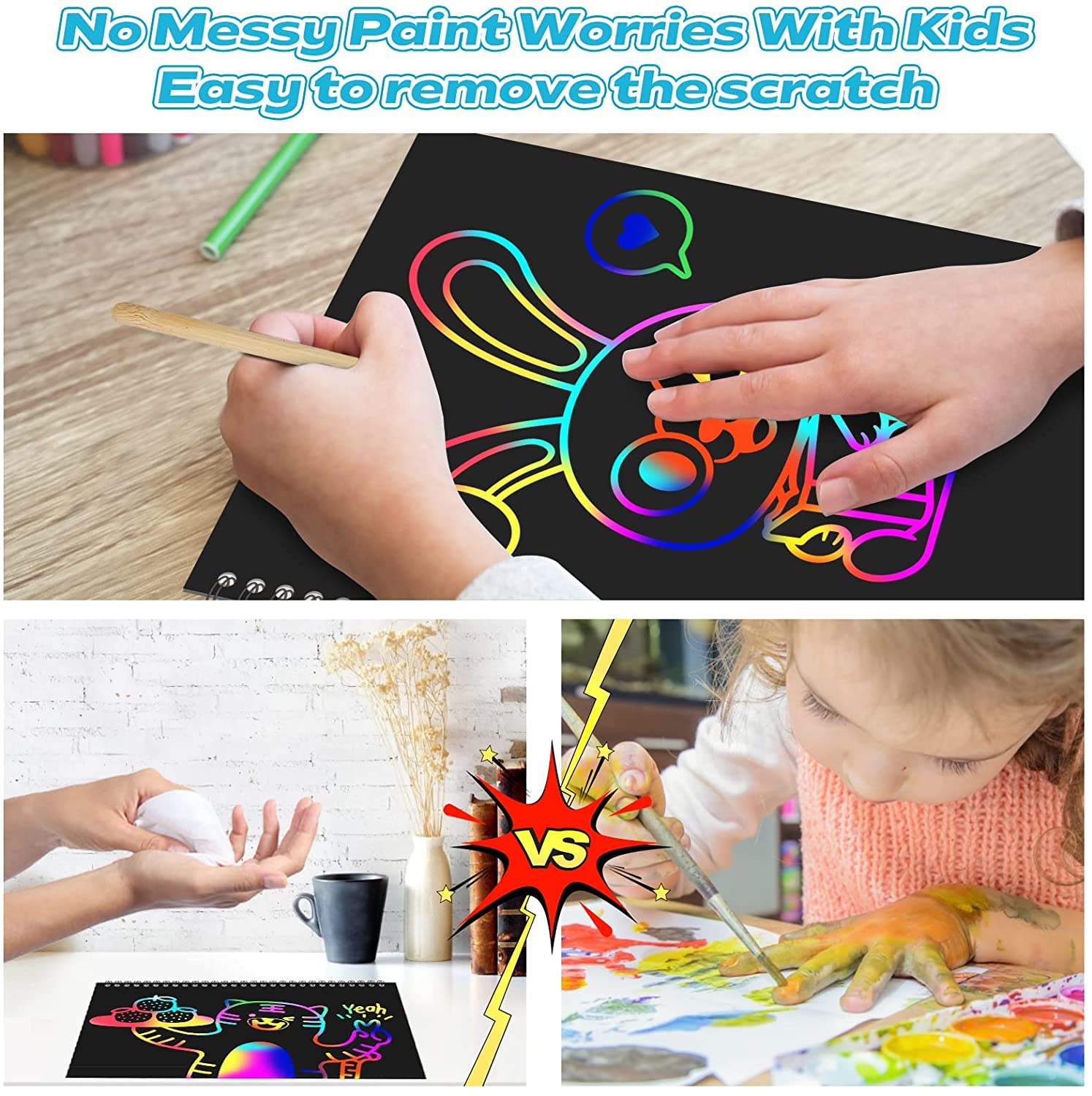 Foto 3 | Venta Internacional - Set De Arte Scratch Paper Samasiagon, Paquete De 2, Para Niños Con Suministros