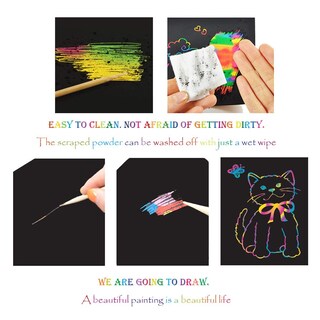 Foto 4 | Venta Internacional - Cuadernos Scratch Art Mbjrfu Rainbow Para Niños Con Bolígrafo De Madera