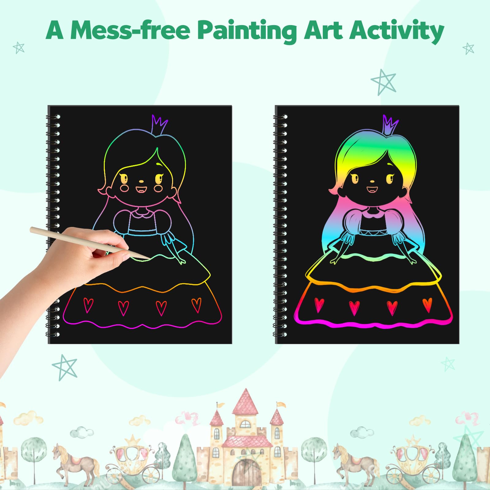 Foto 4 pulgar | Set De Manualidades Con Papel Rascado Zmlm Rainbow Para Niños, Paquete De 2 - Venta Internacional.