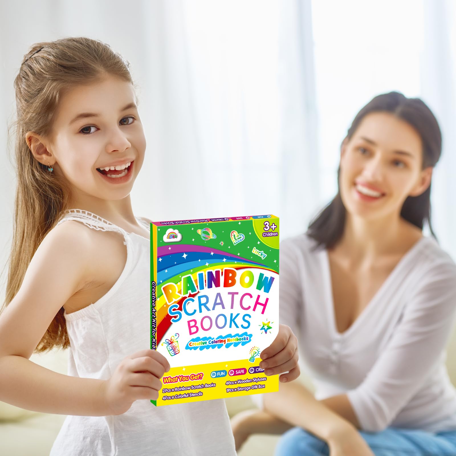 Foto 8 pulgar | Set De Manualidades Con Papel Rascado Zmlm Rainbow Para Niños, Paquete De 2 - Venta Internacional.