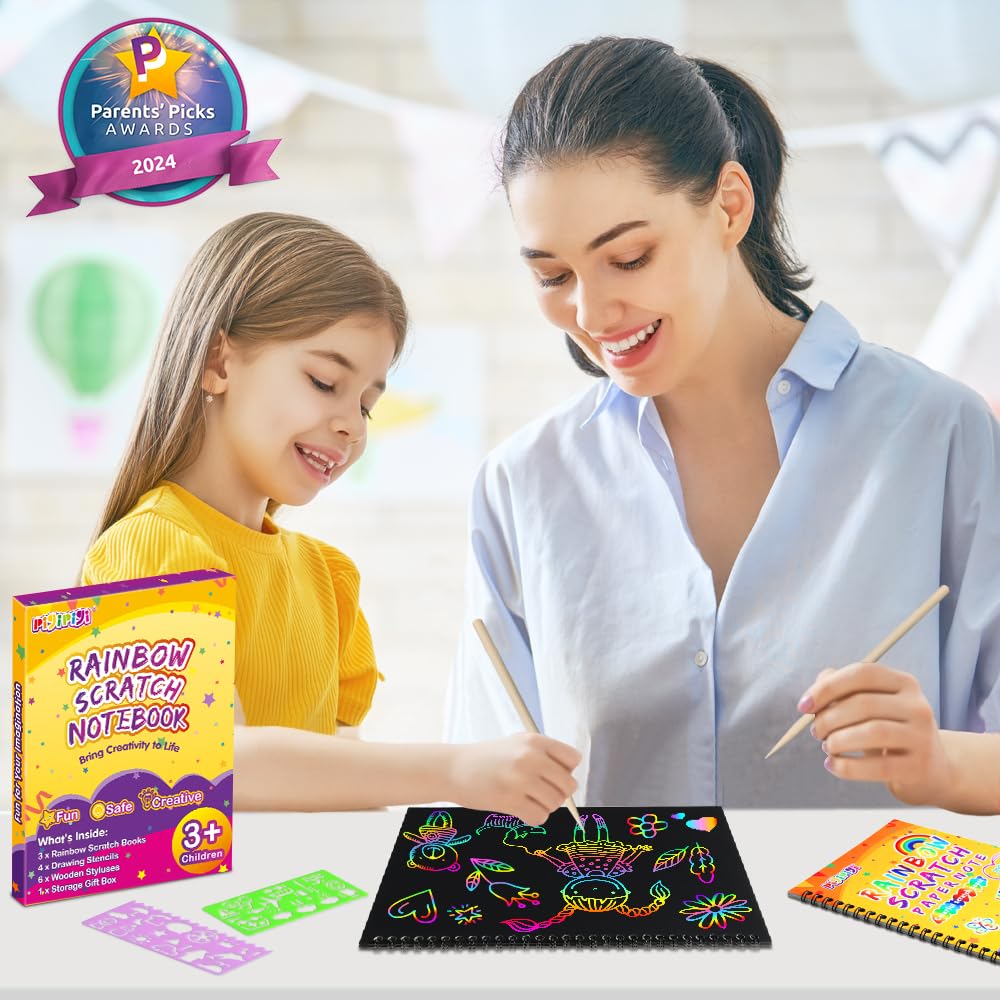 Foto 3 pulgar | Set De Cuadernos Para Rascar Con Forma De Arcoíris De Arte Pigipigi - Venta Internacional.