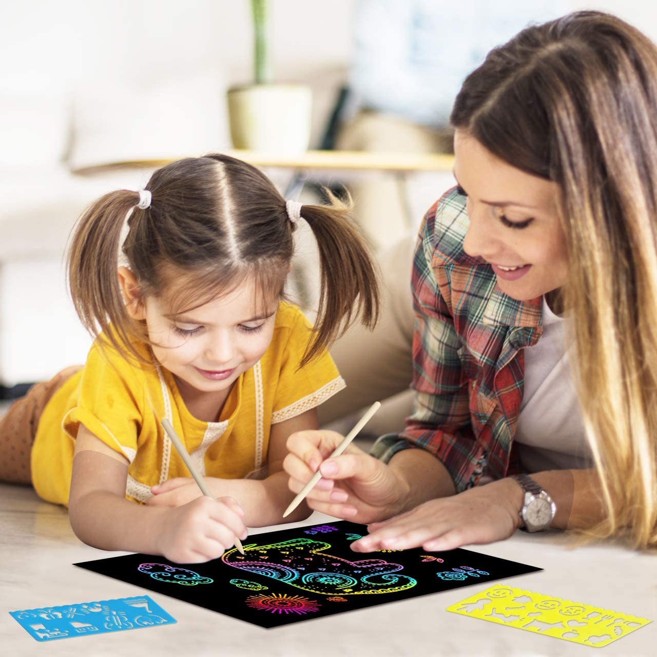 Foto 7 pulgar | Juego De Papel Para Rascar Art Craft Rainbow Rmjoy Con 60 Piezas Para Niños - Venta Internacional.