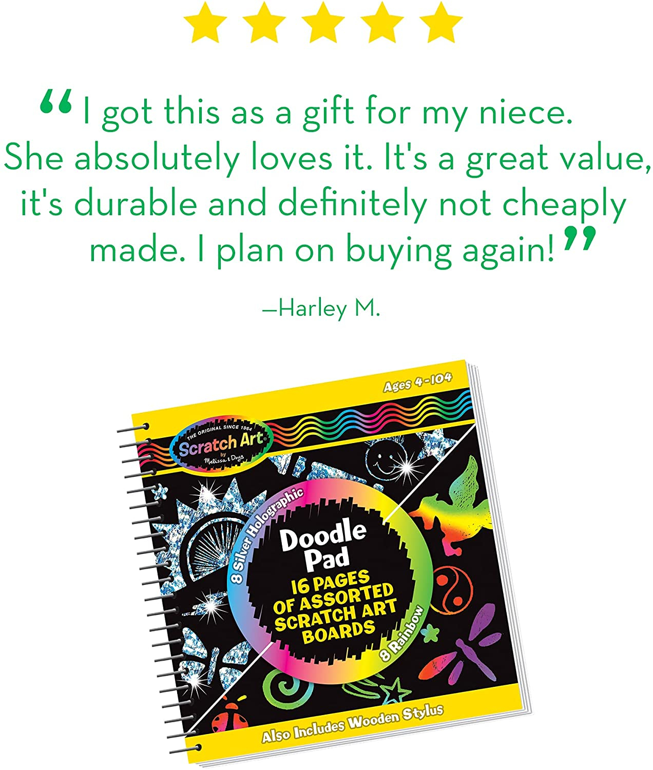 Foto 7 | Bloc de Dibujos para Dibujar de Melissa & Doug Scratch - Venta Internacional