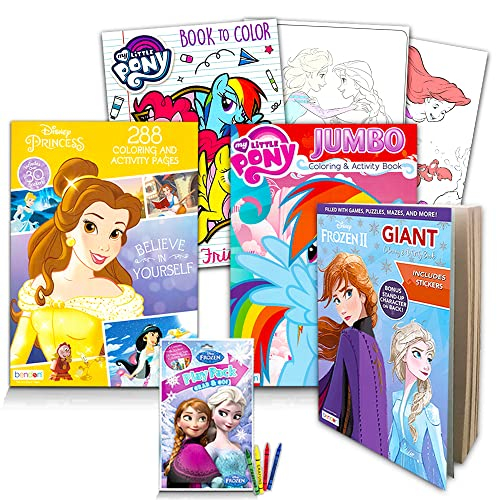Superset De Libros De Colorear Disney Mlp Para Niñas, 3 Libr - Venta Internacional.