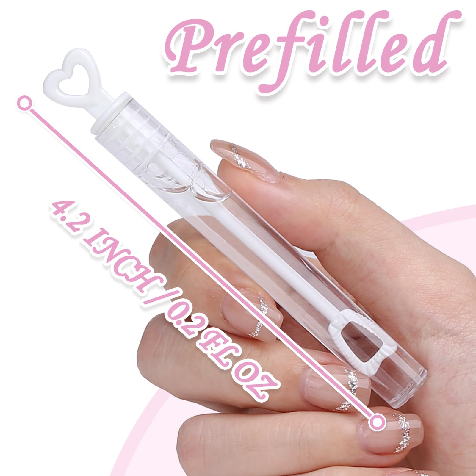 Foto 3 pulgar | Bubble Wands Jasnkkont Wedding Bulk, 32 Unidades, Blusa Blanca Con Forma De Corazón - Venta Internacional.