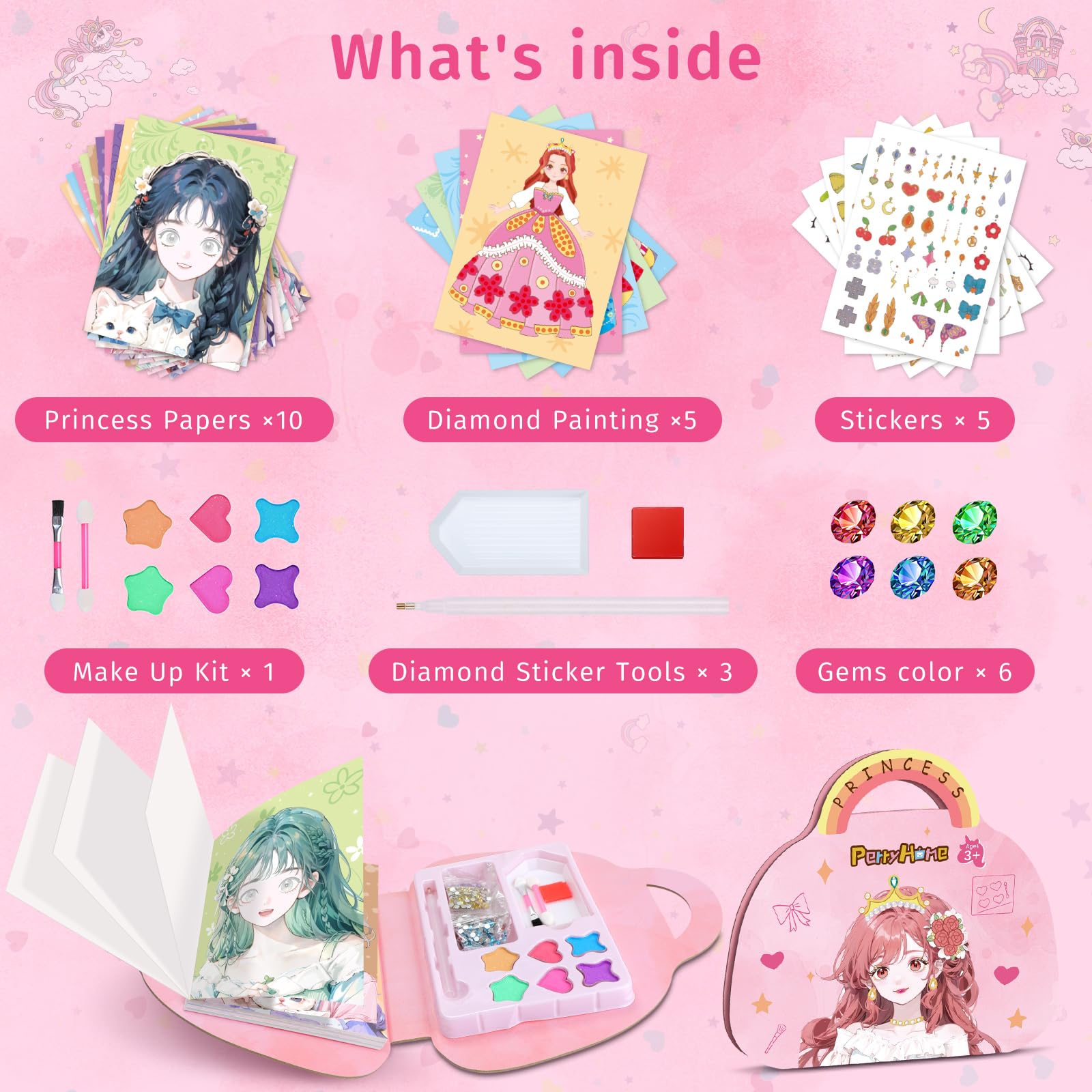Foto 2 | Kit De Manualidades Perryhome Diy Art De Papel Para Disfraz De Princesa, 3 En 1 - Venta Internacional.