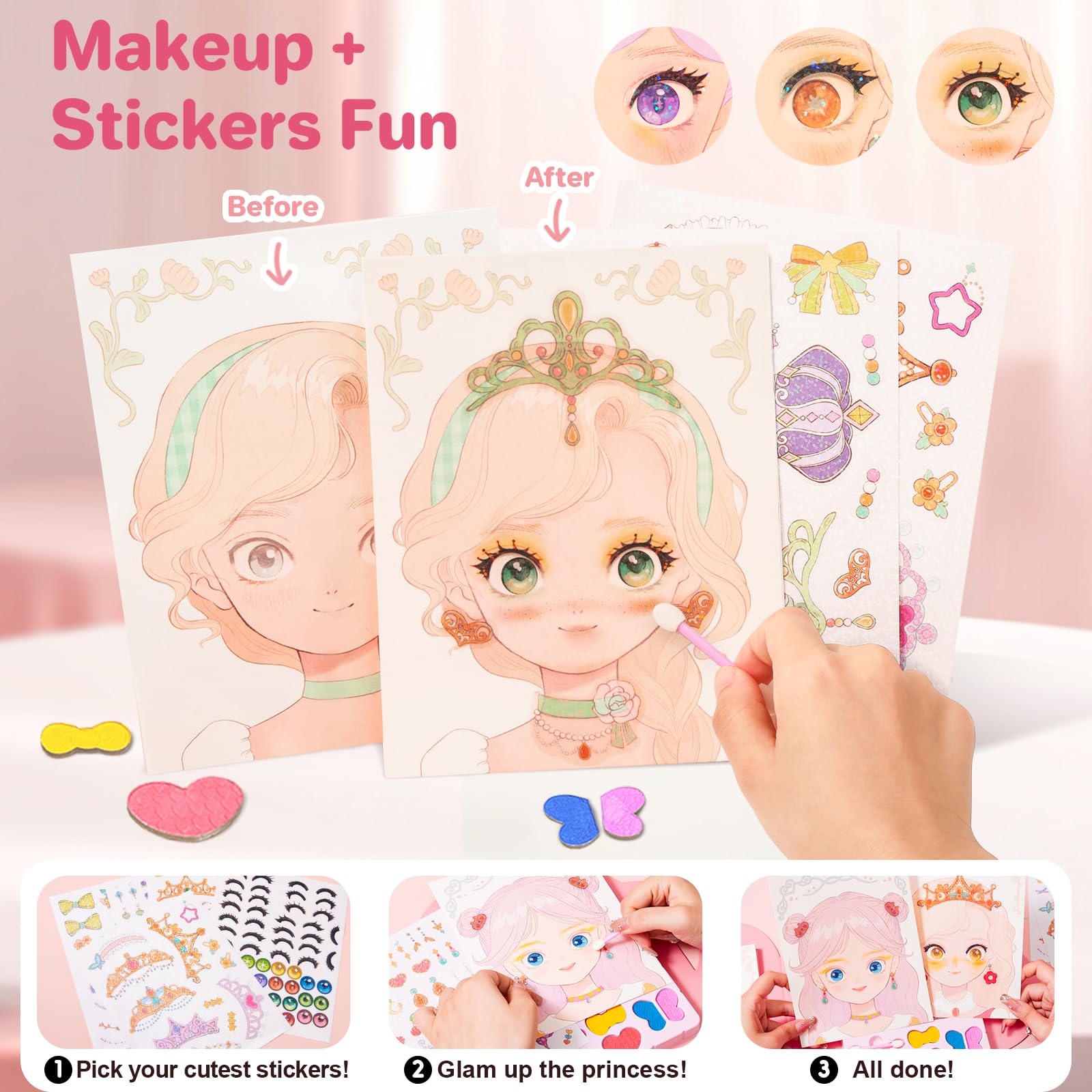 Foto 4 pulgar | Kit De Manualidades Jar Melo, Diseño De Princesa, 4 En 1, Con Maquillaje Y Pegatinas - Venta Internacional.
