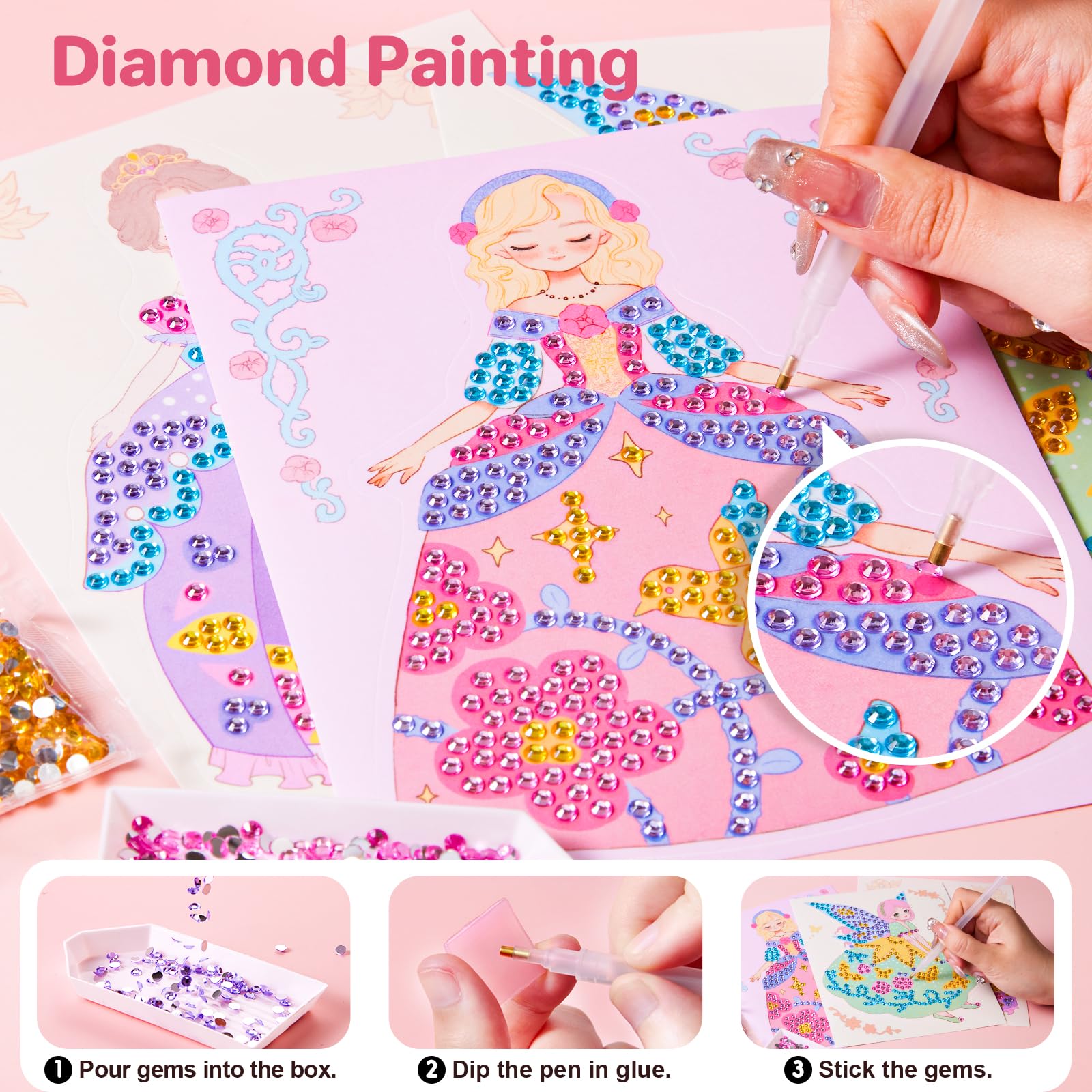 Foto 4 | Kit De Manualidades Jar Melo, Diseño De Princesa, 4 En 1, Con Maquillaje Y Pegatinas - Venta Internacional.