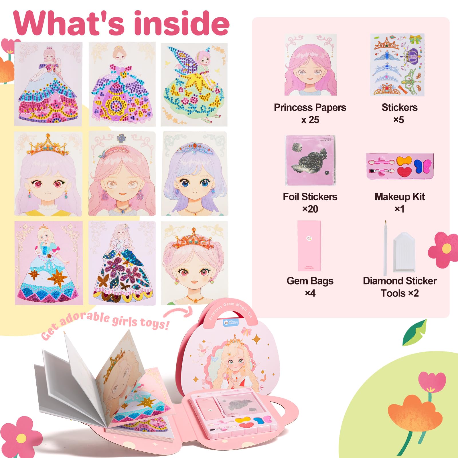Foto 7 pulgar | Kit De Manualidades Jar Melo, Diseño De Princesa, 4 En 1, Con Maquillaje Y Pegatinas - Venta Internacional.