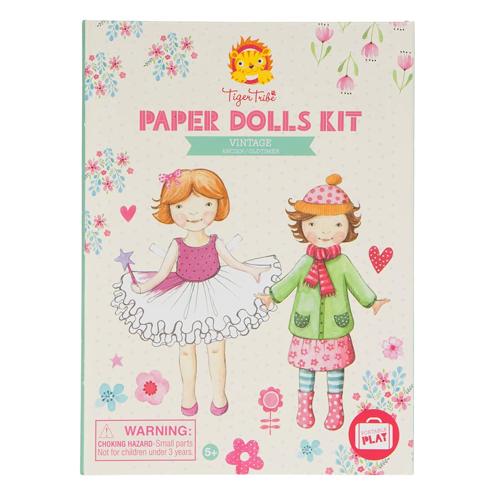 Kit De Muñecas De Papel Tiger Tribe, Diseño Vintage Y Vestido Para 2 Muñecas - Venta Internacional.