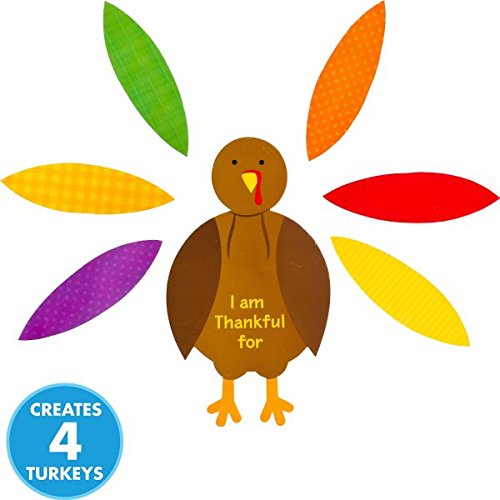 Foto 2 | Kit De Manualidades Amscan Paper Turkey Para Fiesta De Acción De Gracias, 48 — 144 M - Venta Internacional.