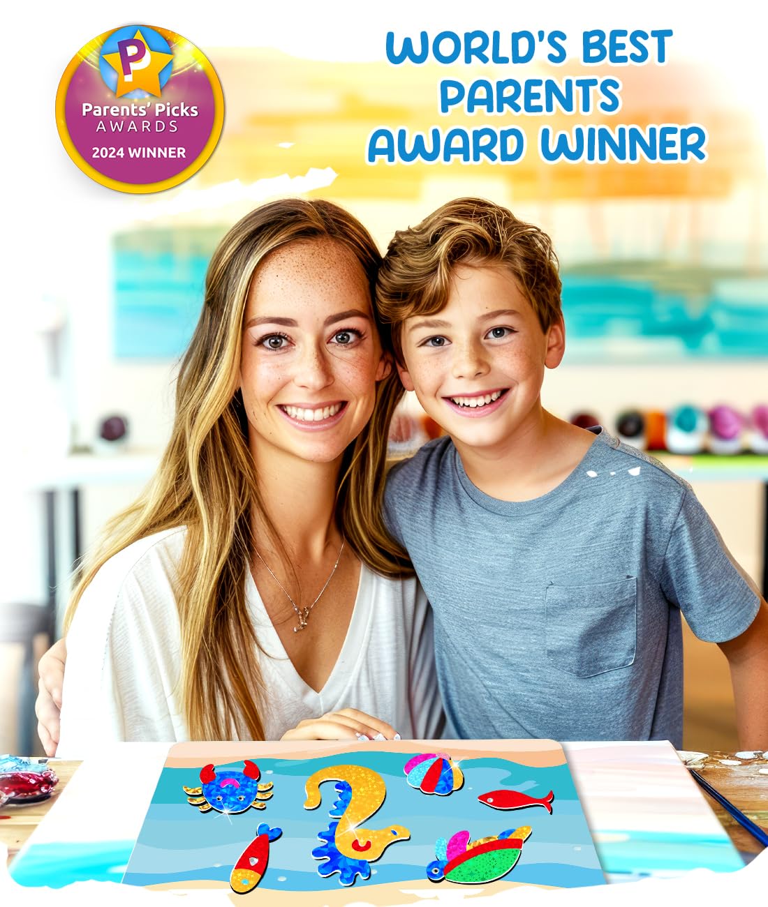 Foto 2 | Set De Manualidades Navideñas Zmlm Colorido Foil Arts Con Pegatinas Y Lienzo - Venta Internacional.