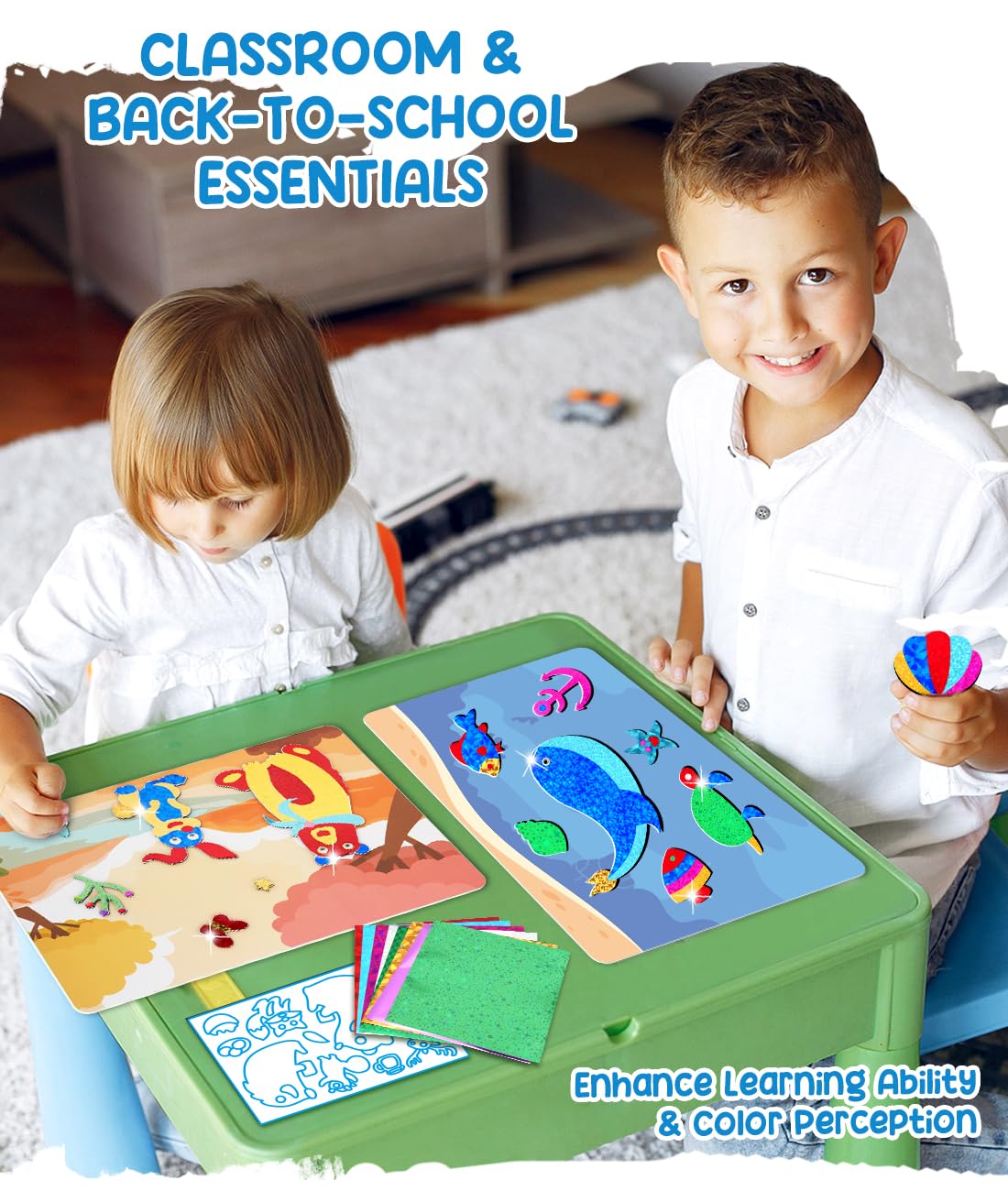 Foto 4 pulgar | Set De Manualidades Navideñas Zmlm Colorido Foil Arts Con Pegatinas Y Lienzo - Venta Internacional.