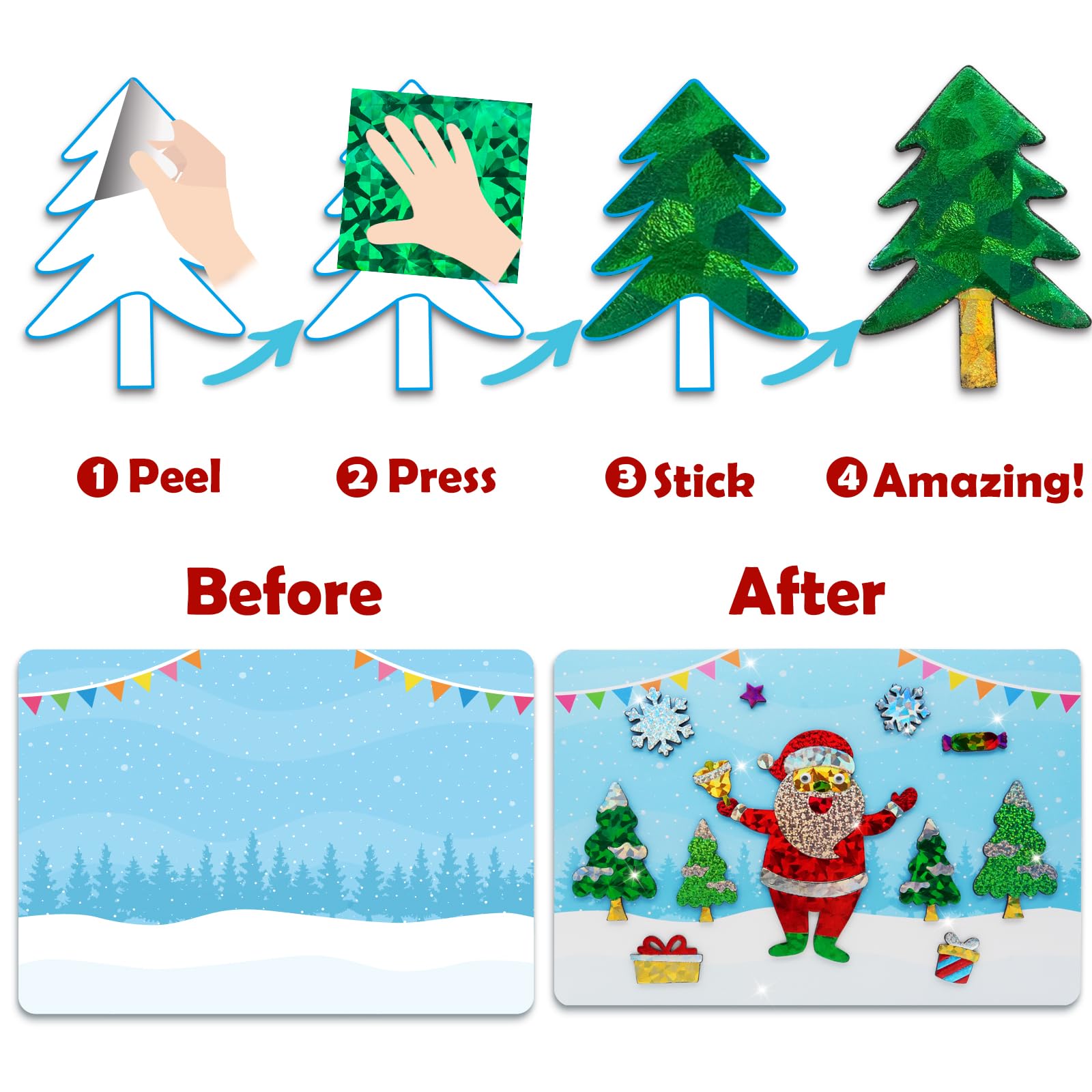 Foto 5 pulgar | Crafts Supplies Zmlm Foil Art Christmas Para Niños De 4 A 10 Años - Venta Internacional.
