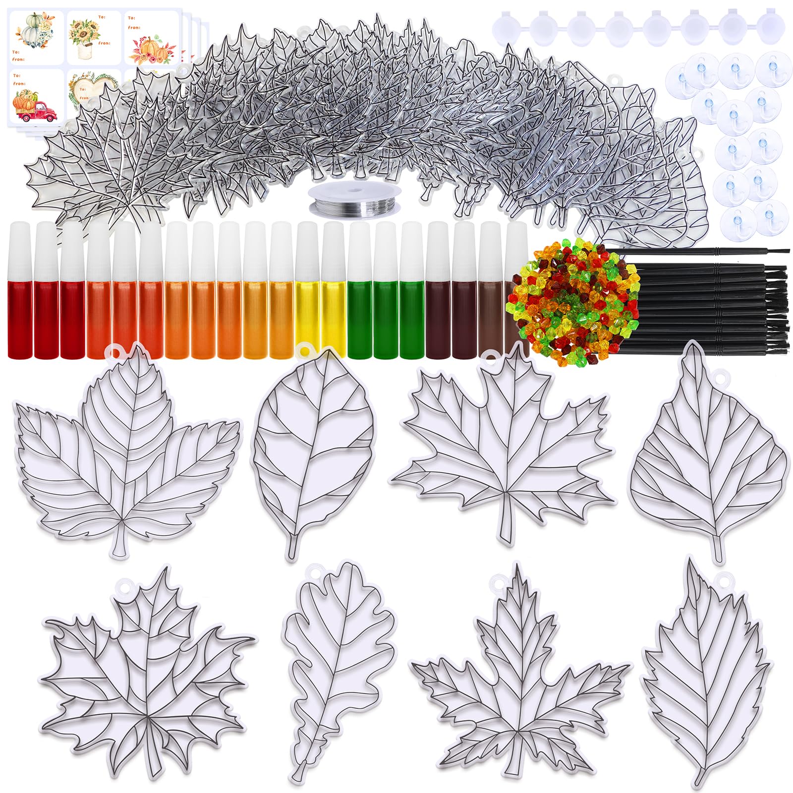 Foto 3 pulgar | Kit De Decoración Con Diseño De Hojas Otoñales De Winlyn, Con Pintura - Venta Internacional.