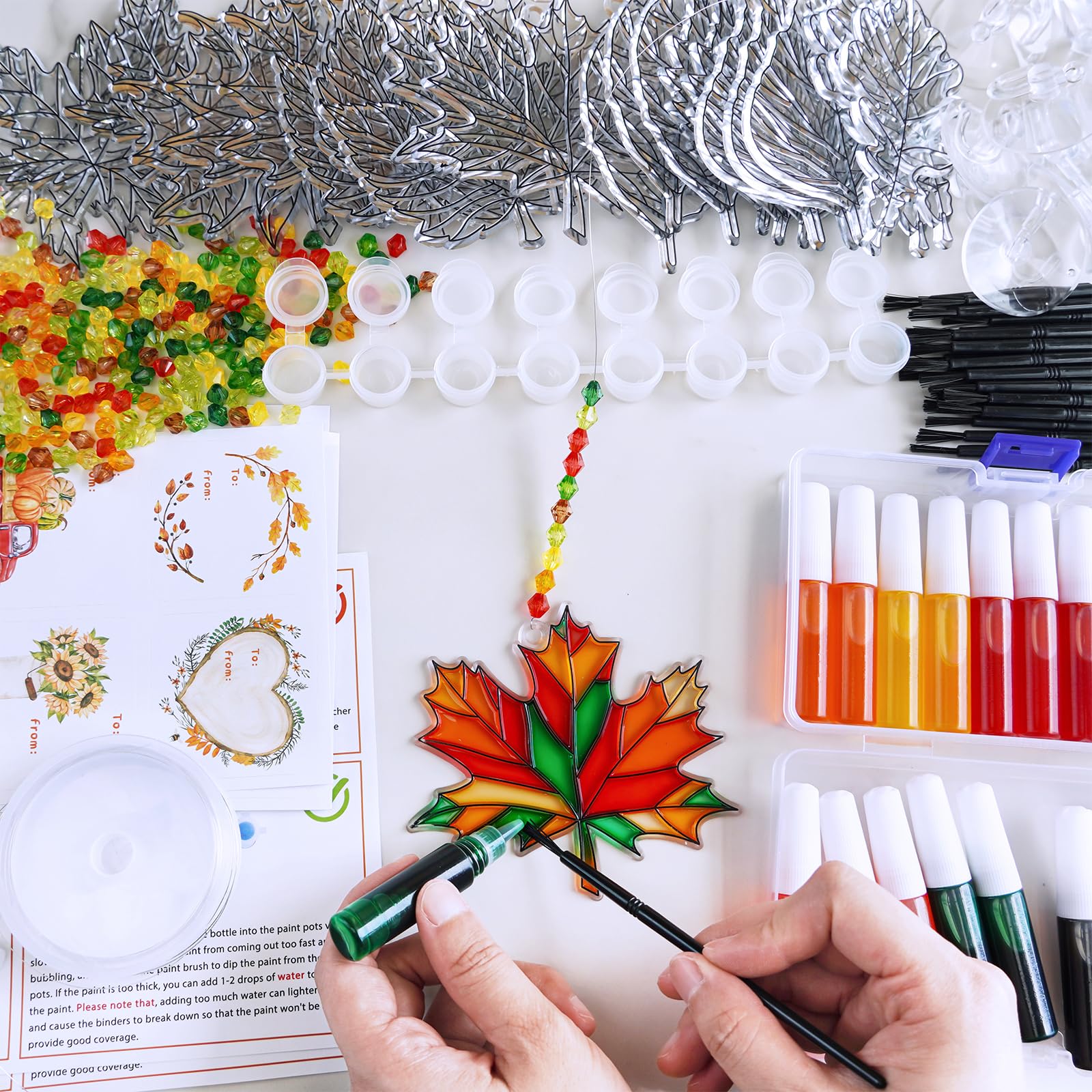 Foto 4 pulgar | Kit De Decoración Con Diseño De Hojas Otoñales De Winlyn, Con Pintura - Venta Internacional.