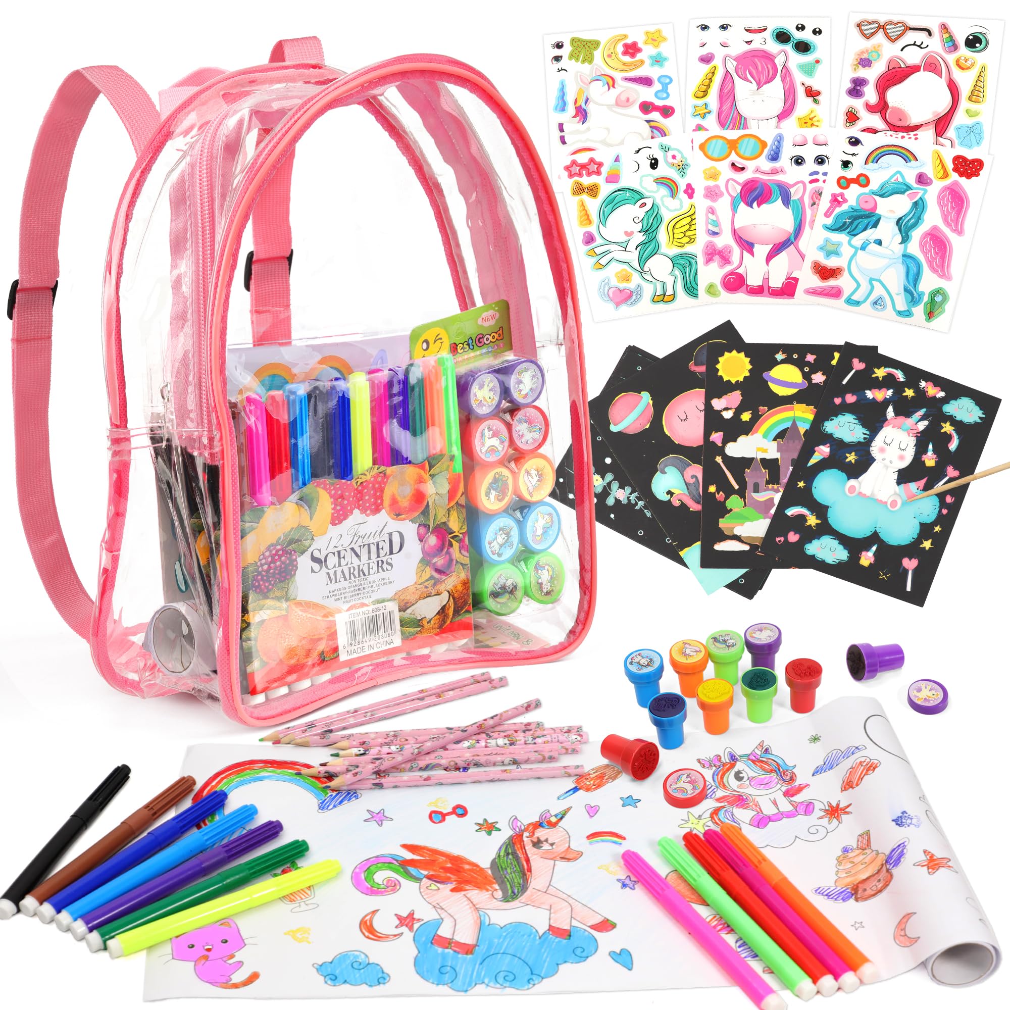 Mochila Transparente D-fantix Unicorn De Art Supplies Para Niños Pequeños - Venta Internacional.