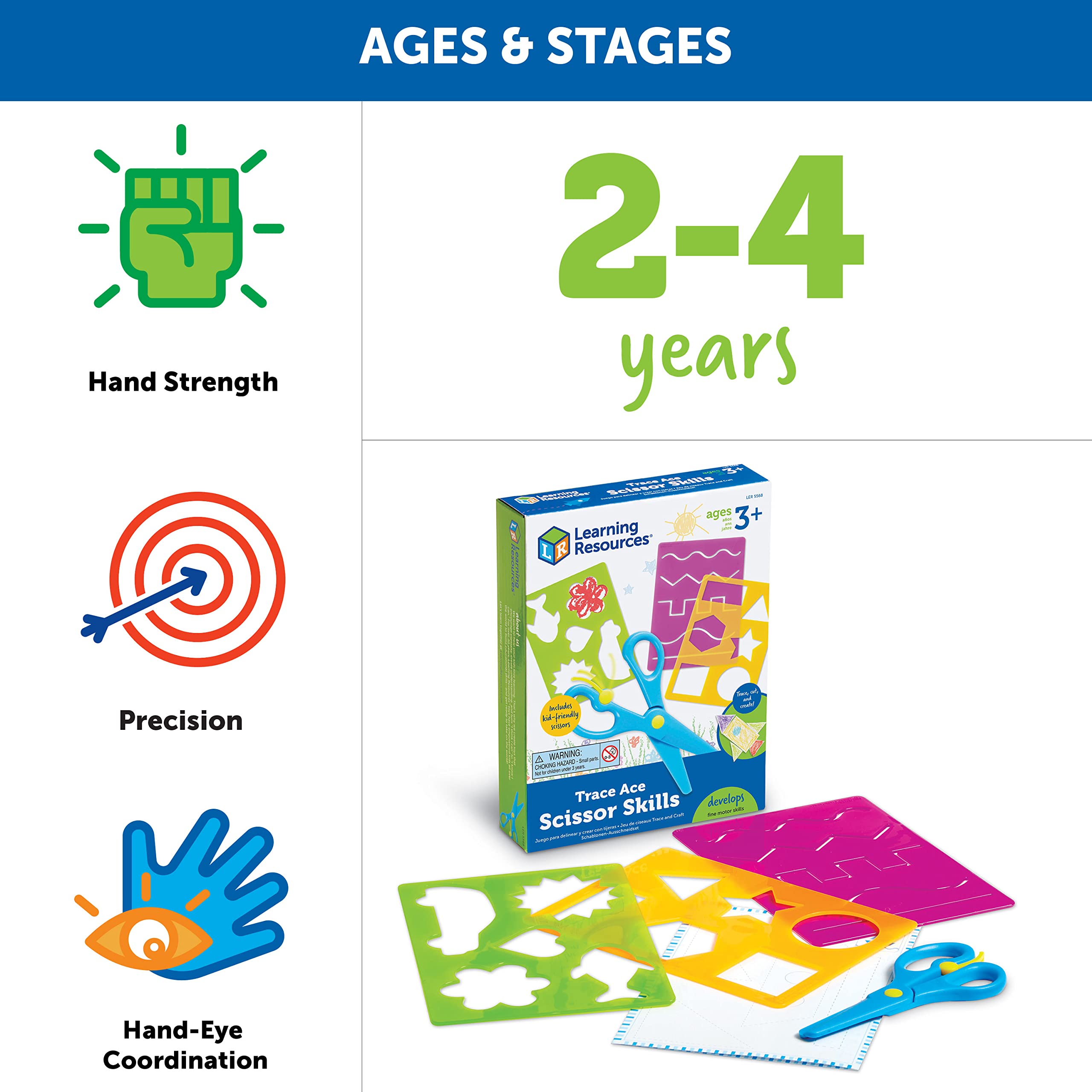 Foto 7 pulgar | Set Scissor Skills Resources Learning Resources Trace Ace 7 Pieces 3+ - Venta Internacional.