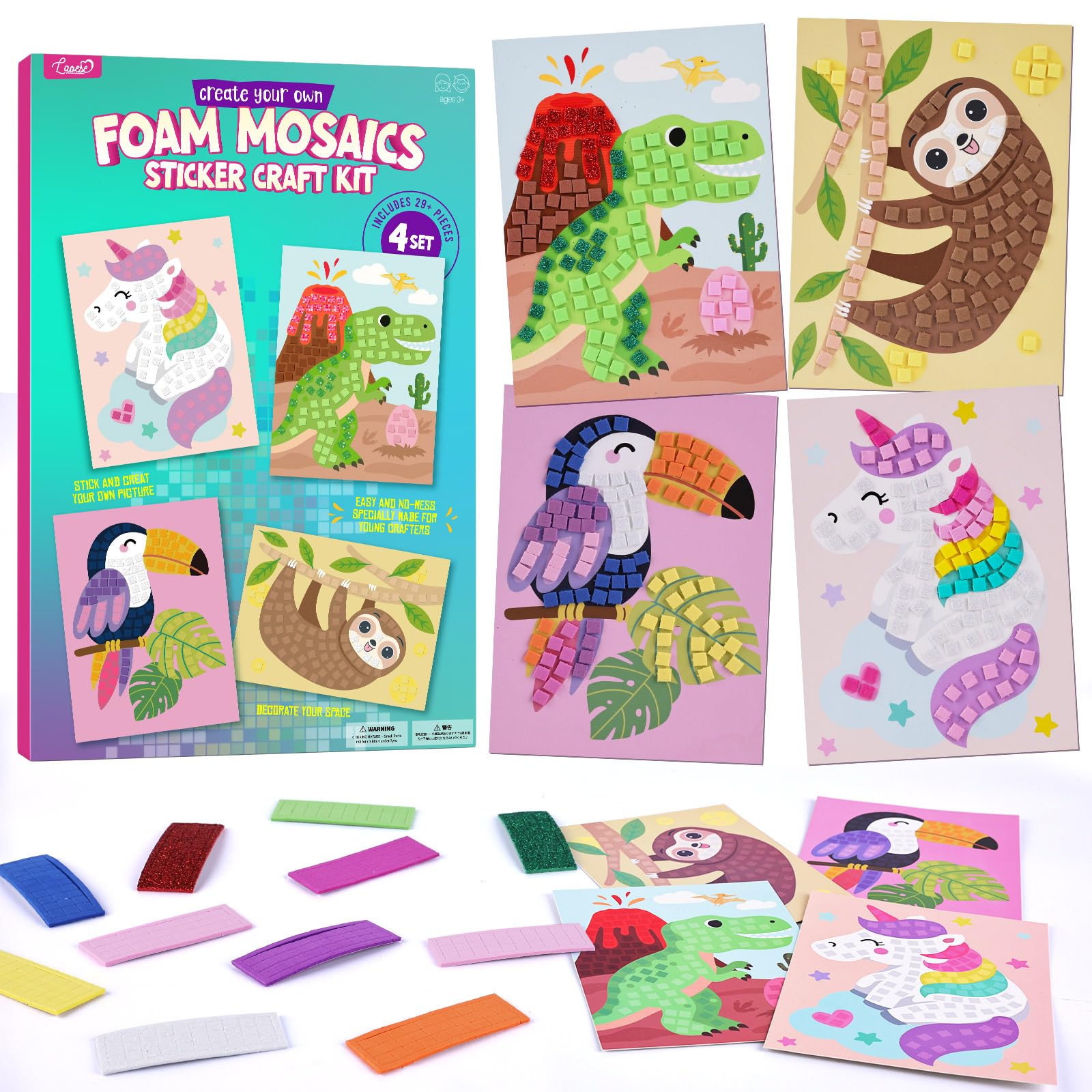 Foto 2 pulgar | Craft Kit Laoese First Mosaico Adhesivo Para Niños De Más De 3 Años - Venta Internacional.