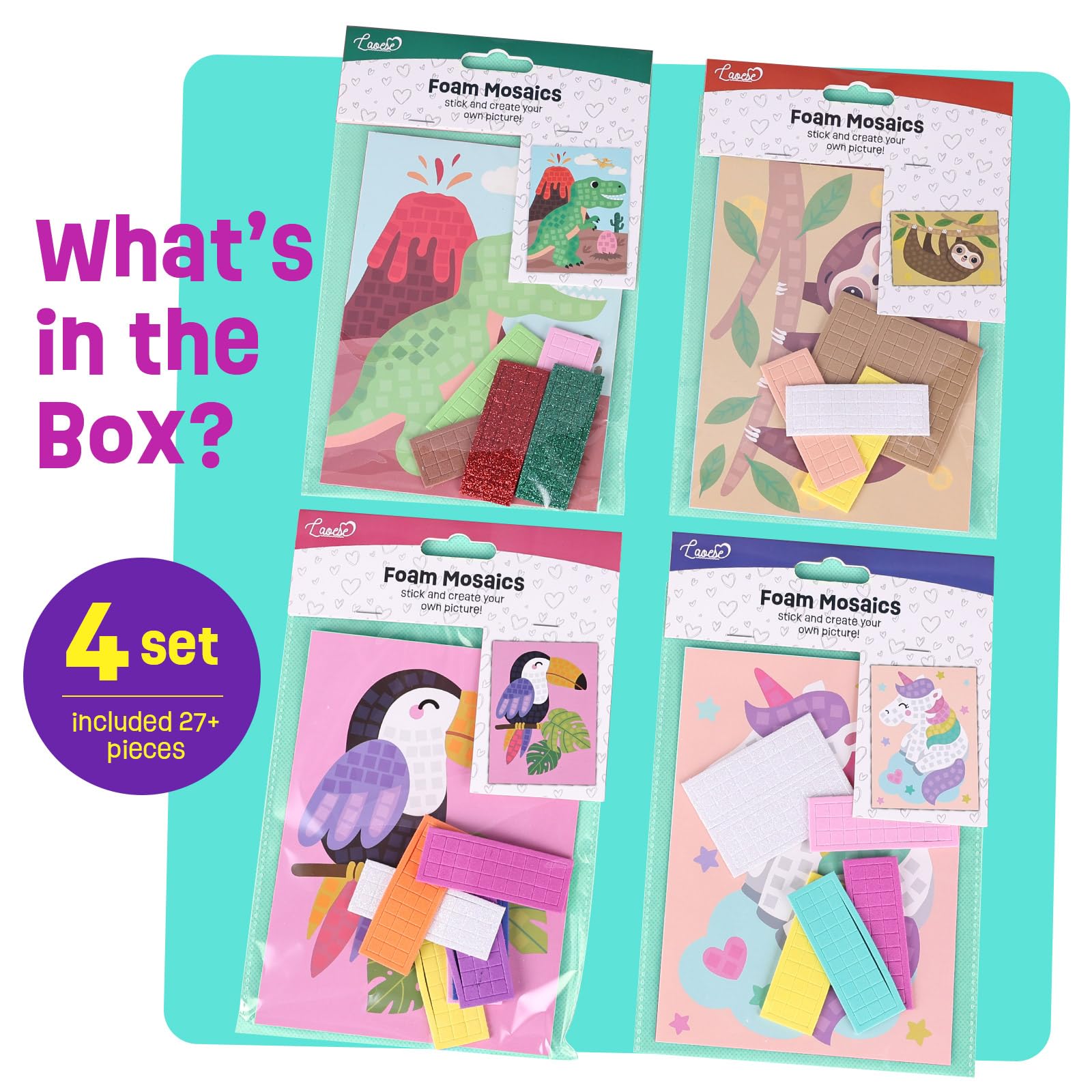Foto 2 | Craft Kit Laoese First Mosaico Adhesivo Para Niños De Más De 3 Años - Venta Internacional.