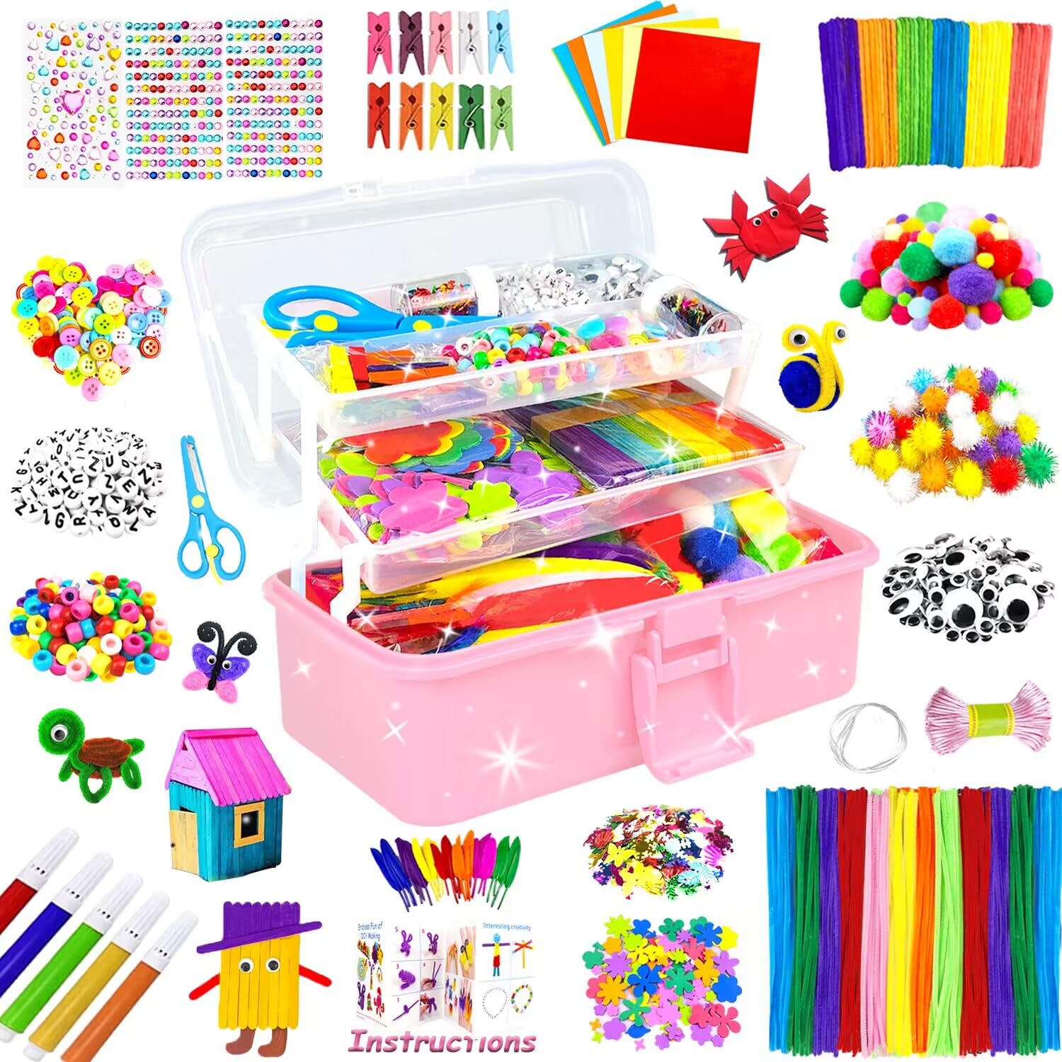 Foto 2 pulgar | Material Para Manualidades, Kit De Manualidades, 3000 Piezas, Para Niños De 4 A 12 Años - Venta Internacional.