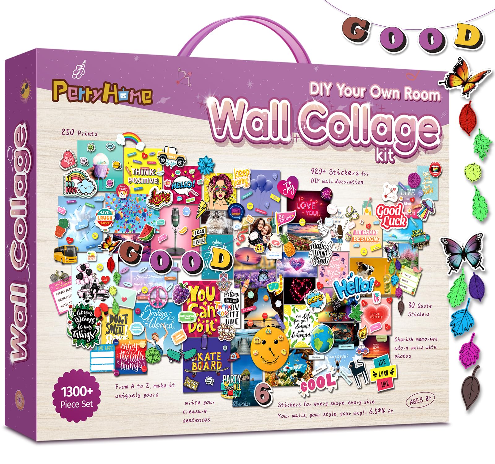Kit De Collage De Pared Perryhome Para Niñas Adolescentes Con Más De 1300 Accesorios - Venta Internacional.