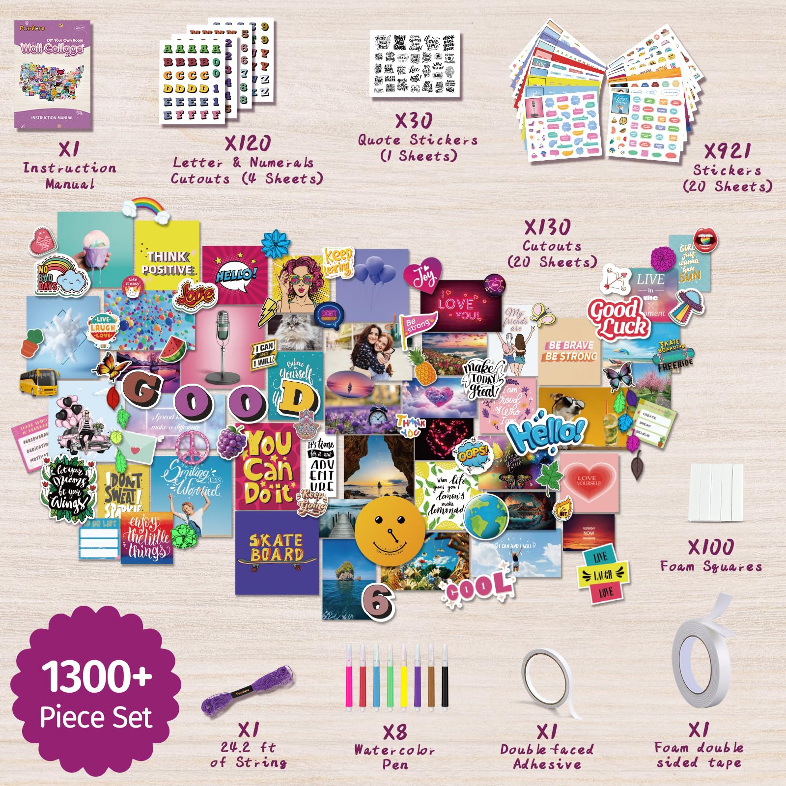 Foto 3 pulgar | Kit De Collage De Pared Perryhome Para Niñas Adolescentes Con Más De 1300 Accesorios - Venta Internacional.