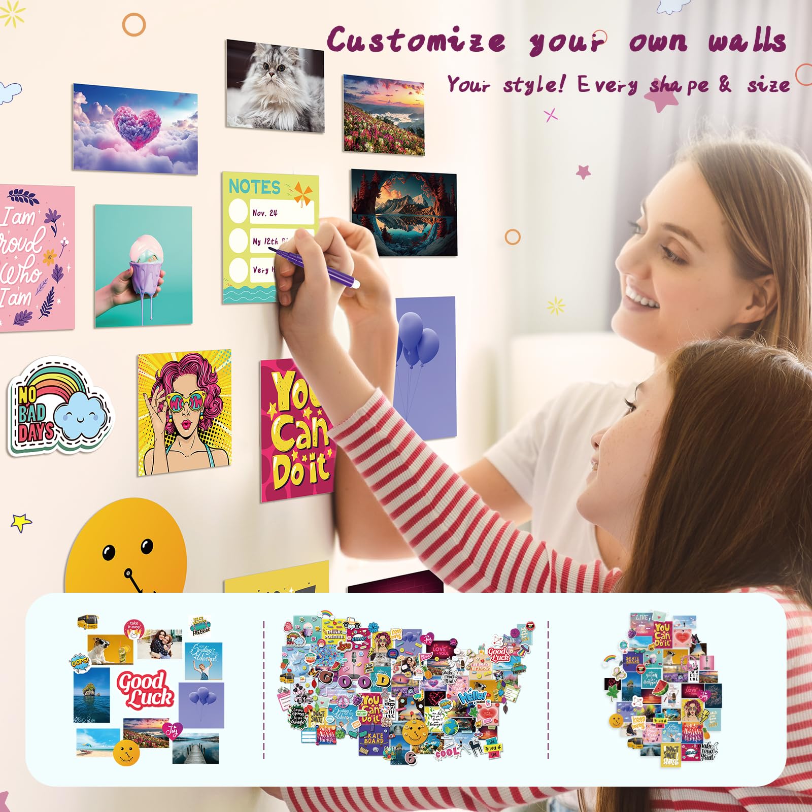 Foto 4 pulgar | Kit De Collage De Pared Perryhome Para Niñas Adolescentes Con Más De 1300 Accesorios - Venta Internacional.