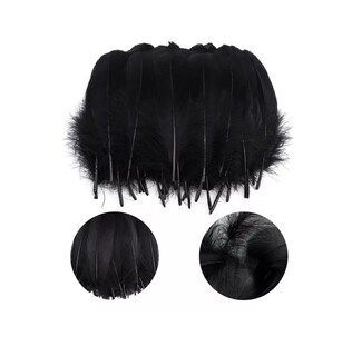 Foto 4 | 100 Plumas De Ave Ganso Pavo Decorativa Mide Entre 10 Cm A 15 Cm Negro