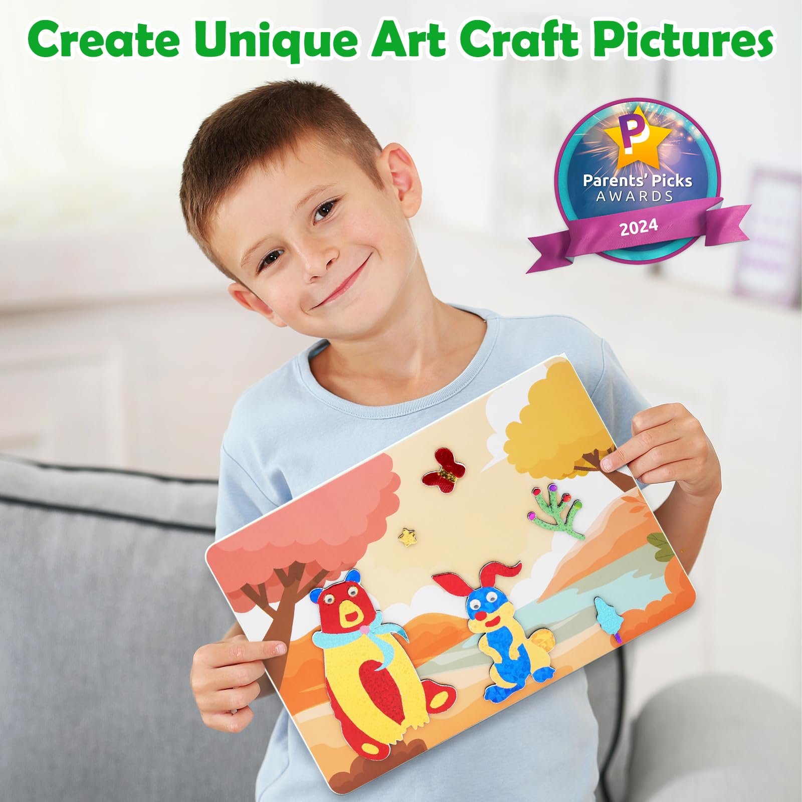 Foto 5 pulgar | Kit De Arte De Aluminio Zmlm Para Niños Con 100 Pegatinas De Espuma Y 100 Láminas - Venta Internacional.